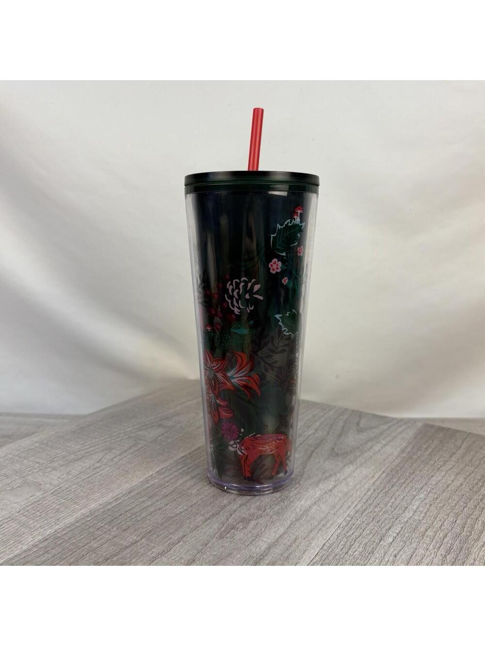 Starbucks Holiday 2022 Poinsettia Silicon Straw Topper Cold Cup Tumbler 24oz - Picture 2 of 10